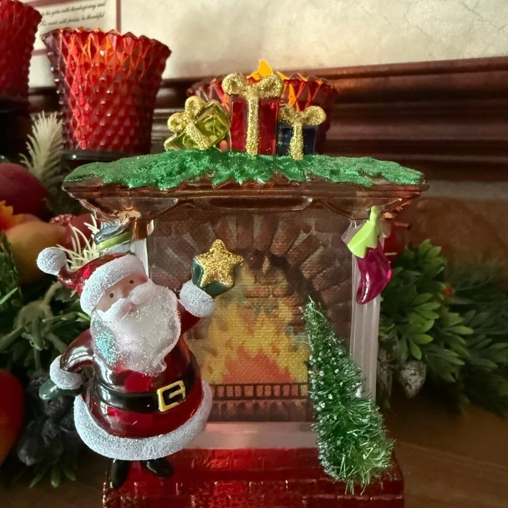 Illuminated Santa Red and Green Christmas Decor Accents Night Light